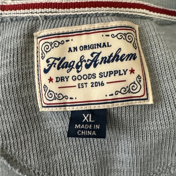 Flag & Anthem Men's Sweater X-Large Blue Quarter-Zip Pullover Cotton Dry Goods - Picture 9 of 11